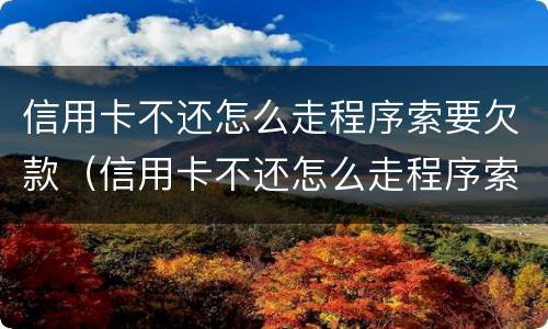 信用卡不还怎么走程序索要欠款（信用卡不还怎么走程序索要欠款呢）