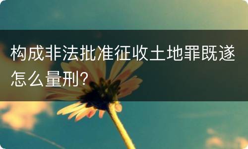 构成非法批准征收土地罪既遂怎么量刑?