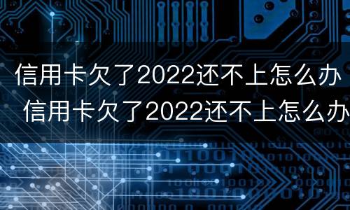 信用卡欠了2022还不上怎么办 信用卡欠了2022还不上怎么办呢