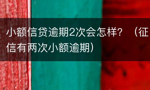 小额信贷逾期2次会怎样？（征信有两次小额逾期）