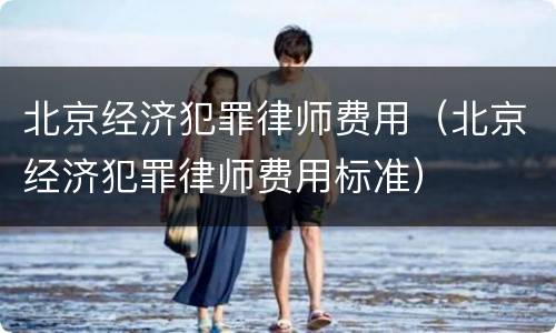 北京经济犯罪律师费用（北京经济犯罪律师费用标准）