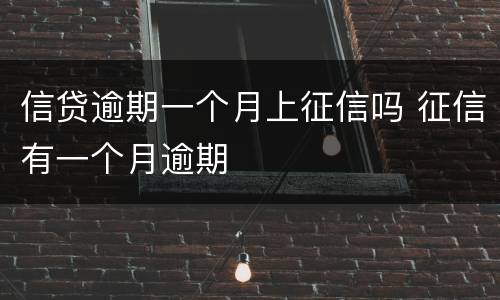 信贷逾期一个月上征信吗 征信有一个月逾期