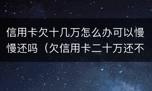 信用卡欠十几万怎么办可以慢慢还吗（欠信用卡二十万还不起,可以慢慢还吗）