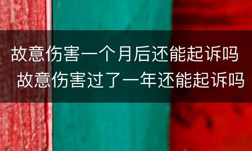 故意伤害一个月后还能起诉吗 故意伤害过了一年还能起诉吗
