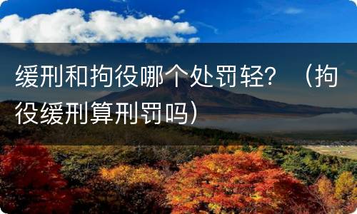 缓刑和拘役哪个处罚轻？（拘役缓刑算刑罚吗）