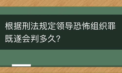 根据刑法规定领导恐怖组织罪既遂会判多久？