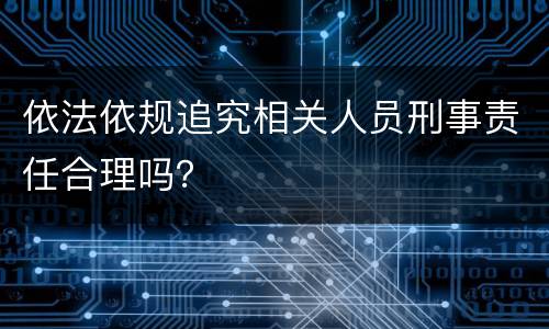 依法依规追究相关人员刑事责任合理吗？