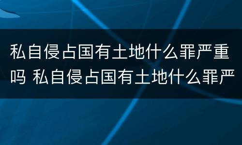 私自侵占国有土地什么罪严重吗 私自侵占国有土地什么罪严重吗判多少年