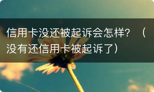 信用卡没还被起诉会怎样？（没有还信用卡被起诉了）