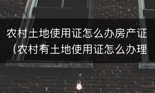 农村土地使用证怎么办房产证（农村有土地使用证怎么办理房产证）