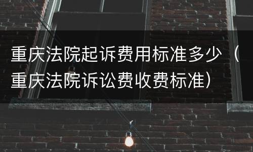 重庆法院起诉费用标准多少（重庆法院诉讼费收费标准）