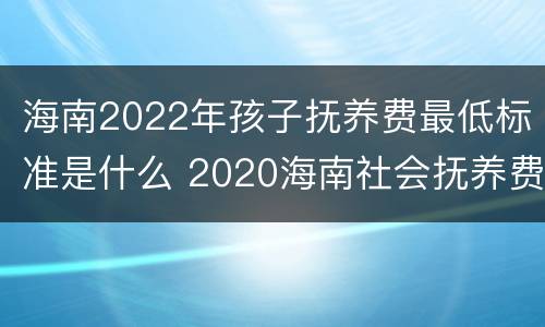 海南2022年孩子抚养费最低标准是什么 2020海南社会抚养费多少钱