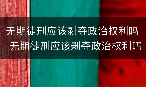 无期徒刑应该剥夺政治权利吗 无期徒刑应该剥夺政治权利吗对吗