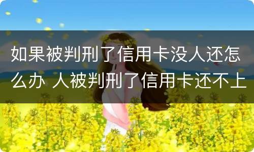 如果被判刑了信用卡没人还怎么办 人被判刑了信用卡还不上怎么办