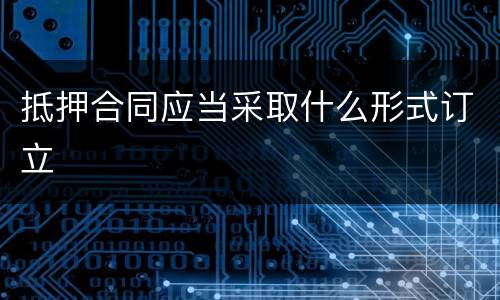 抵押合同应当采取什么形式订立