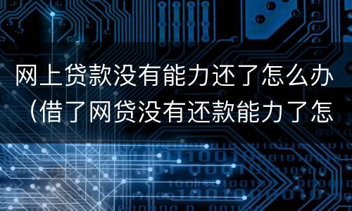 网上贷款没有能力还了怎么办（借了网贷没有还款能力了怎么办）