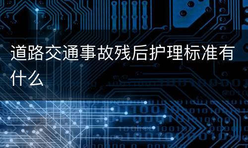 道路交通事故残后护理标准有什么