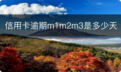 信用卡逾期m1m2m3是多少天