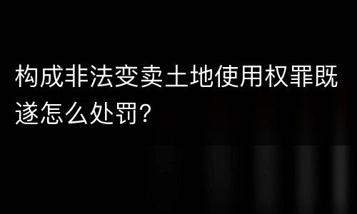 构成非法变卖土地使用权罪既遂怎么处罚？
