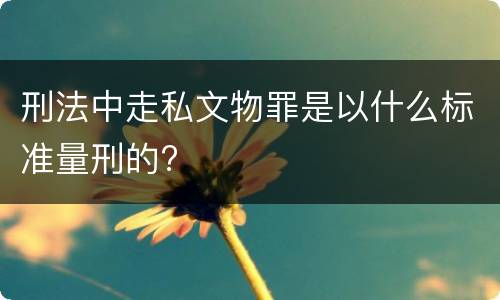 刑法中走私文物罪是以什么标准量刑的?