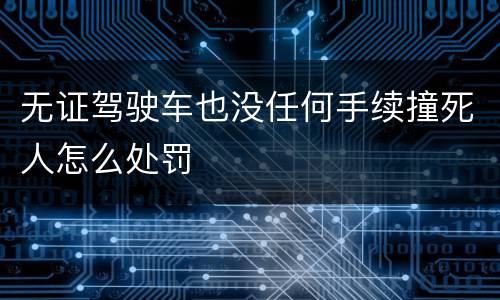 无证驾驶车也没任何手续撞死人怎么处罚