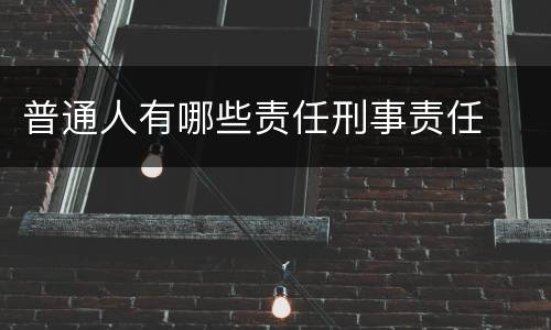 普通人有哪些责任刑事责任