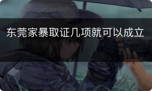 东莞家暴取证几项就可以成立