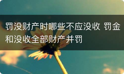 罚没财产时哪些不应没收 罚金和没收全部财产并罚
