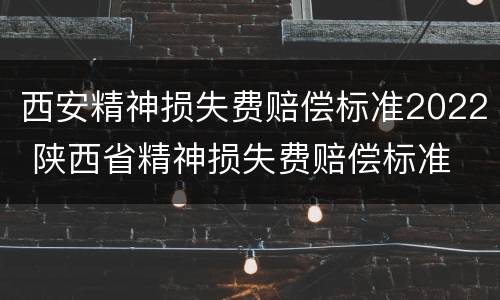 西安精神损失费赔偿标准2022 陕西省精神损失费赔偿标准