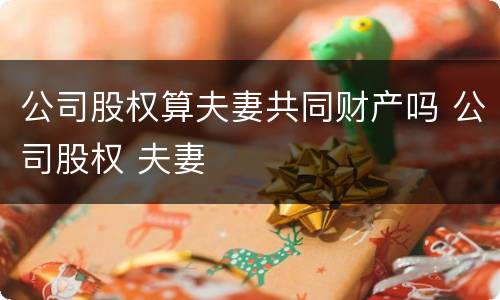 公司股权算夫妻共同财产吗 公司股权 夫妻