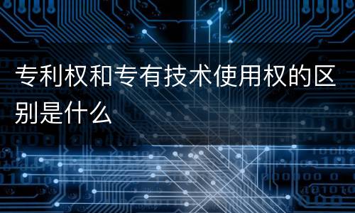 专利权和专有技术使用权的区别是什么