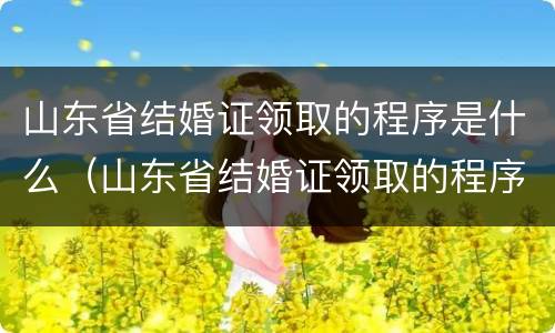 山东省结婚证领取的程序是什么（山东省结婚证领取的程序是什么呢）