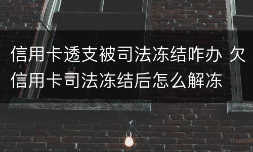 信用卡透支被司法冻结咋办 欠信用卡司法冻结后怎么解冻