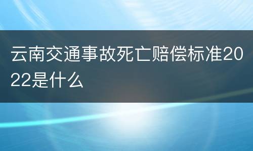云南交通事故死亡赔偿标准2022是什么