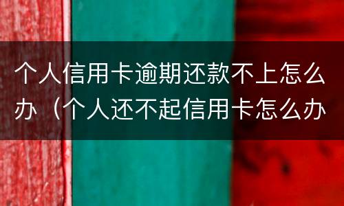 个人信用卡逾期还款不上怎么办（个人还不起信用卡怎么办）
