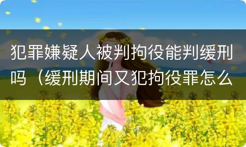 犯罪嫌疑人被判拘役能判缓刑吗（缓刑期间又犯拘役罪怎么判刑）