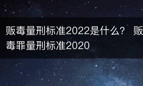 贩毒量刑标准2022是什么？ 贩毒罪量刑标准2020