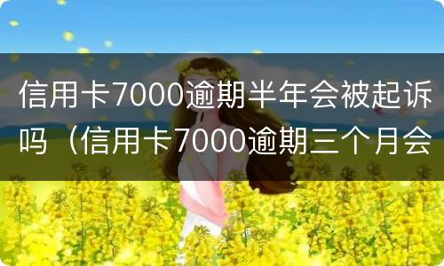 信用卡7000逾期半年会被起诉吗（信用卡7000逾期三个月会被起诉吗）