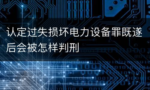 认定过失损坏电力设备罪既遂后会被怎样判刑