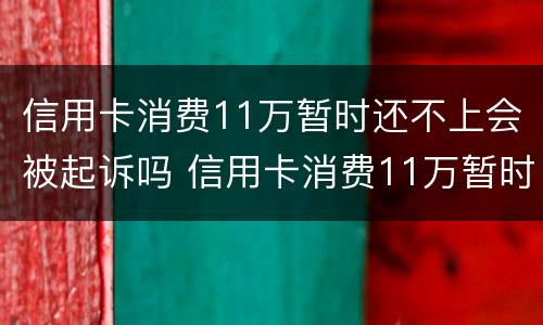 信用卡消费11万暂时还不上会被起诉吗 信用卡消费11万暂时还不上会被起诉吗