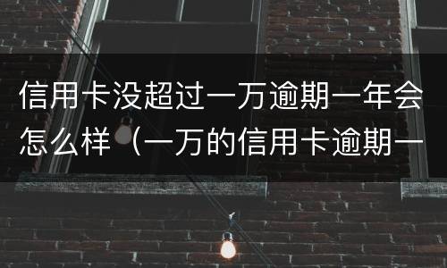 信用卡没超过一万逾期一年会怎么样（一万的信用卡逾期一年每个月还1000可以吗）