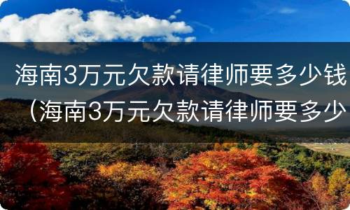 海南3万元欠款请律师要多少钱（海南3万元欠款请律师要多少钱费用）