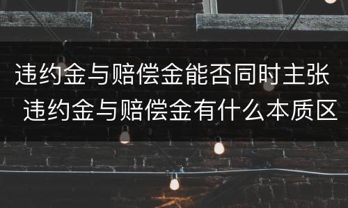 违约金与赔偿金能否同时主张 违约金与赔偿金有什么本质区别?