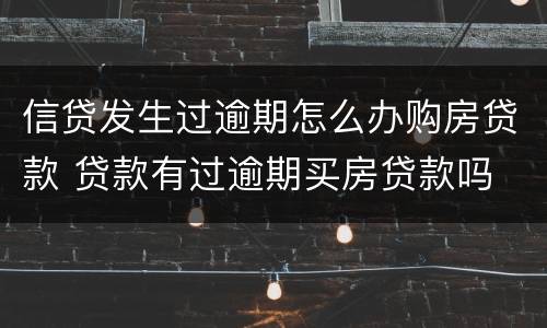 信贷发生过逾期怎么办购房贷款 贷款有过逾期买房贷款吗