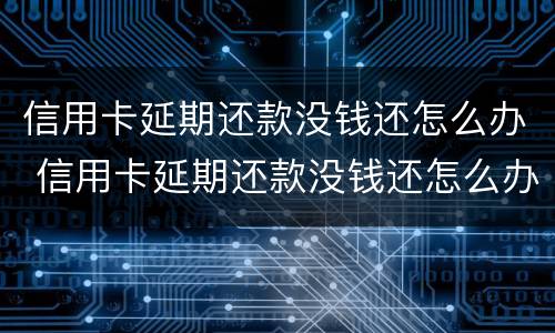 信用卡延期还款没钱还怎么办 信用卡延期还款没钱还怎么办啊