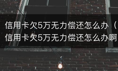 信用卡欠5万无力偿还怎么办（信用卡欠5万无力偿还怎么办啊）