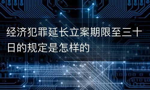 经济犯罪延长立案期限至三十日的规定是怎样的