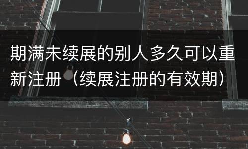 期满未续展的别人多久可以重新注册（续展注册的有效期）