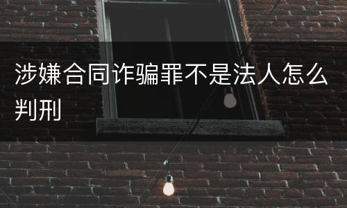 涉嫌合同诈骗罪不是法人怎么判刑