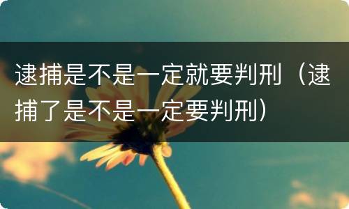逮捕是不是一定就要判刑（逮捕了是不是一定要判刑）